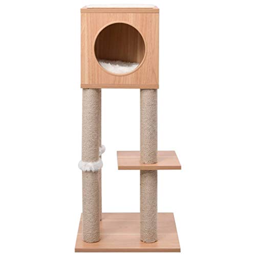 vidaXL Rascador para Gatos con Alfombra Rascadora Poste Casita de Sisal 90 cm