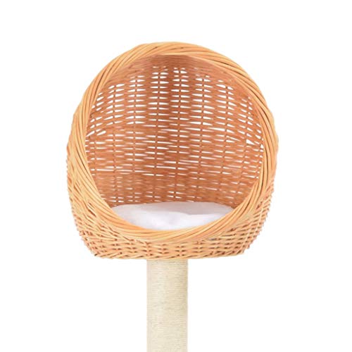 vidaXL Rascador para Gatos con Poste de Sisal Madera Natural de Sauce Mascotas