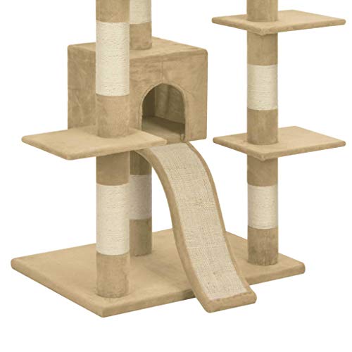 vidaXL Rascador para Gatos con Postes de Sisal Beige 183 cm XXL Mascotas Cama