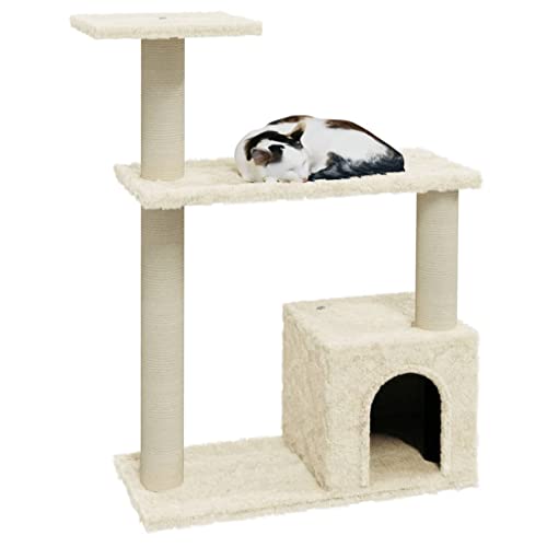 vidaXL Rascador para Gatos con Postes de sisal Crema 70 cm