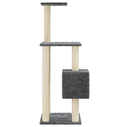 vidaXL Rascador para Gatos con Postes de sisal Gris Oscuro 104 cm