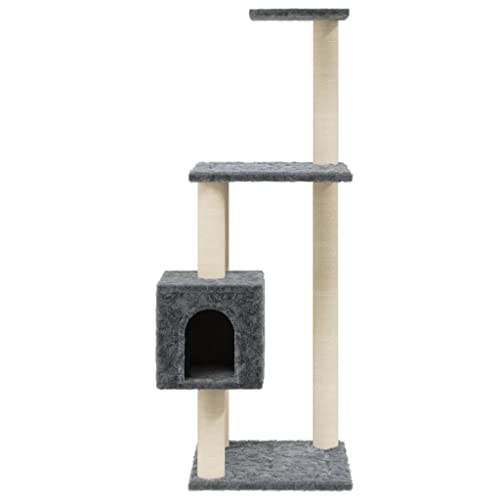 vidaXL Rascador para Gatos con Postes de sisal Gris Oscuro 104 cm