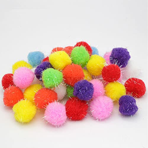 VIKSAUN 36 PCS 3CM Coloridos Pompones Balls, Bolas pomón de espumillón Juguete para gato, Juguete Interactivo Gato, Pelotas de Juguete Blando Bolas de Pompon para Gato Gatito Juguetes