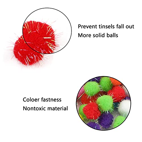 VIKSAUN 36 PCS 3CM Coloridos Pompones Balls, Bolas pomón de espumillón Juguete para gato, Juguete Interactivo Gato, Pelotas de Juguete Blando Bolas de Pompon para Gato Gatito Juguetes