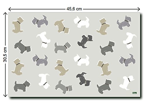 Vilber A050 V01 Dogs.2232 DU 01 Mantel Tapete Comedero Bebedero, 45.6 x 30.5 x 0.2 cm, Beige