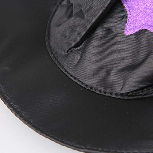 VILLCASE Disfraz de gato para mascotas, gato brujas, sombrero de mago de Halloween, accesorios de fiesta para gato y mascotas, color negro