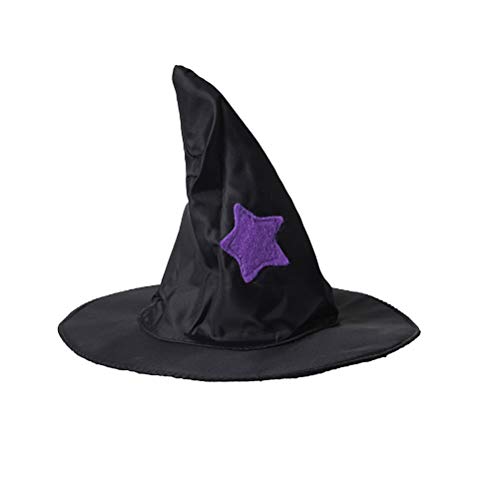 VILLCASE Disfraz de gato para mascotas, gato brujas, sombrero de mago de Halloween, accesorios de fiesta para gato y mascotas, color negro