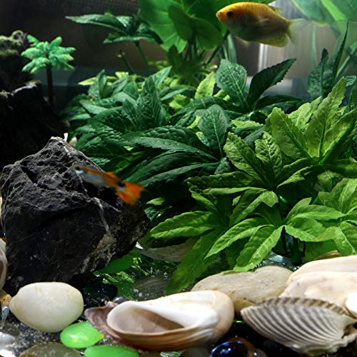 VILLCASE Plantas Artificiales Hojas Falsas con Ventosa para Acuario Pecera Reptil Terrario Decoración Plantas de Vid para Pared Casa Habitación Bar Restaurante Decoración