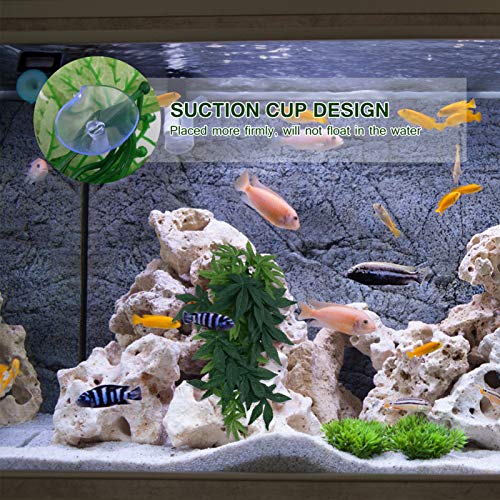 VILLCASE Plantas Artificiales Hojas Falsas con Ventosa para Acuario Pecera Reptil Terrario Decoración Plantas de Vid para Pared Casa Habitación Bar Restaurante Decoración