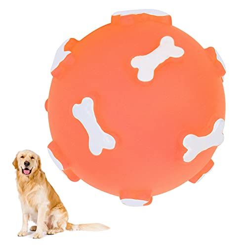 VINGVO Pelota de Punta Masticable, Pelota Vocal Chillona Pelota Vocal Chillona Al Aire Libre con 1 Pelota Masticable para Mascotas para Masticar Mascotas(Naranja)