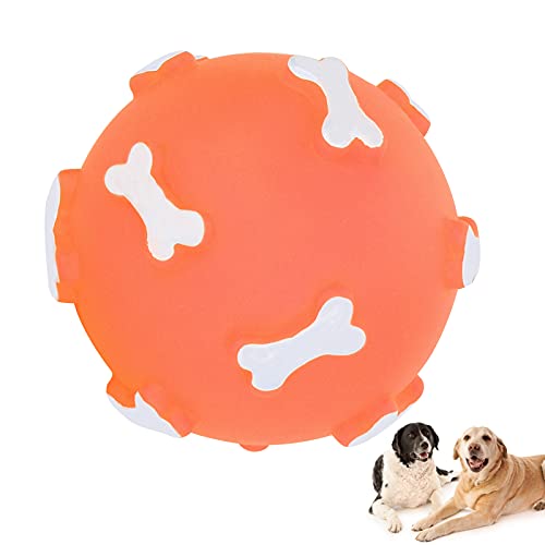 VINGVO Pelota de Punta Masticable, Pelota Vocal Chillona Pelota Vocal Chillona Al Aire Libre con 1 Pelota Masticable para Mascotas para Masticar Mascotas(Naranja)