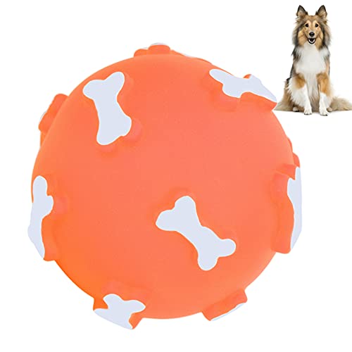 VINGVO Pelota de Punta Masticable, Pelota Vocal Chillona Pelota Vocal Chillona Al Aire Libre con 1 Pelota Masticable para Mascotas para Masticar Mascotas(Naranja)
