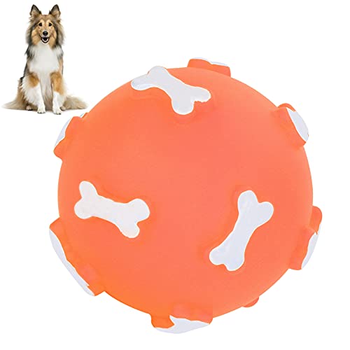 VINGVO Pelota de Punta Masticable, Pelota Vocal Chillona Pelota Vocal Chillona Al Aire Libre con 1 Pelota Masticable para Mascotas para Masticar Mascotas(Naranja)