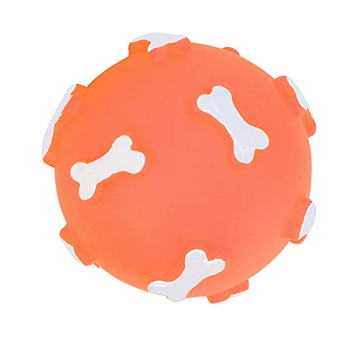 VINGVO Pelota de Punta Masticable, Pelota Vocal Chillona Pelota Vocal Chillona Al Aire Libre con 1 Pelota Masticable para Mascotas para Masticar Mascotas(Naranja)