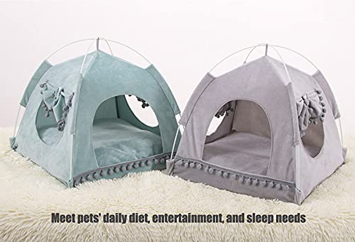 Vinnykud Cama de Cuatro Estaciones para Gatos Cómoda Cama para Gatos Carpa Gato con Ventana Tienda Perro Lavable Cama Gato de Lona