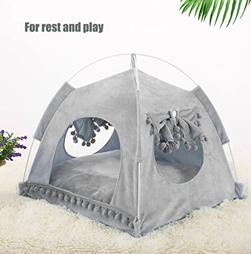 Vinnykud Cama de Cuatro Estaciones para Gatos Cómoda Cama para Gatos Carpa Gato con Ventana Tienda Perro Lavable Cama Gato de Lona
