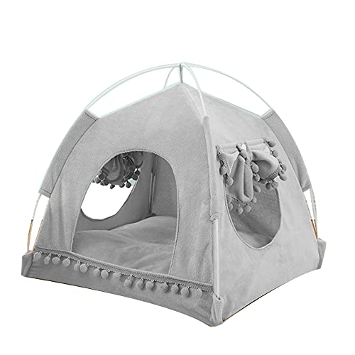 Vinnykud Cama de Cuatro Estaciones para Gatos Cómoda Cama para Gatos Carpa Gato con Ventana Tienda Perro Lavable Cama Gato de Lona