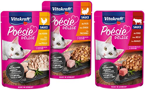 Vitakraft Alimento para Gatos con Carne, 6 x 85g