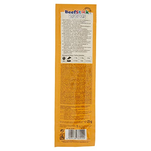 Vitakraft - Beef Stick Superfood, Snack para Perros de Carne con Arándanos y Guisantes - 25 g