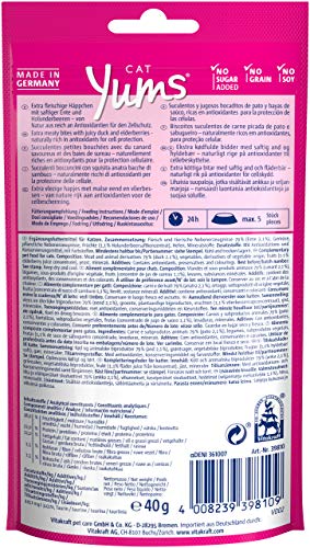 Vitakraft - Cat YUMS Superfood, Snack Jugoso para Gatos con Pato y Bayas de Saúco - 40 g