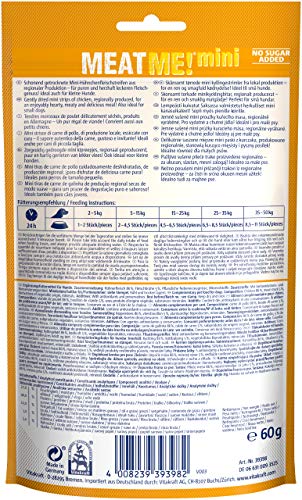 Vitakraft - Meat Me Mini, Snacks para Perros Pequeños de Carne de Pollo en Tiras - 60 g