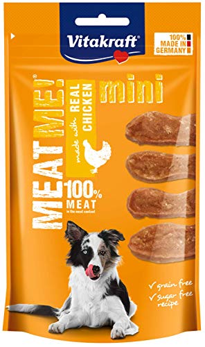 Vitakraft - Meat Me Mini, Snacks para Perros Pequeños de Carne de Pollo en Tiras - 60 g