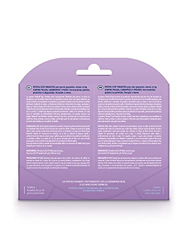 Vitakraft - Pipeta Stop Parásitos para Perros Pequeños de Menos de 15kg, con Dimeticona y Aloe Vera - 1,5ml x 6 Pipetas