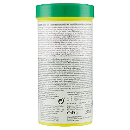 Vitakraft - Reptile Mixed, Menú para Reptiles y Tortugas Carnívoros - 45 g, 250 ml