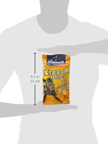 Vitakraft - Xtra Stripes Snacks para Perros, Tiras Masticables con Carne de Pollo - 1 x 5 unidades de 10 g