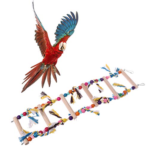 Vivianu - Escalera de madera multicolor para pájaros y loros