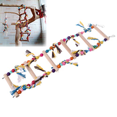 Vivianu - Escalera de madera multicolor para pájaros y loros