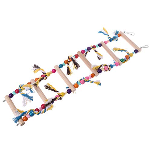 Vivianu - Escalera de madera multicolor para pájaros y loros
