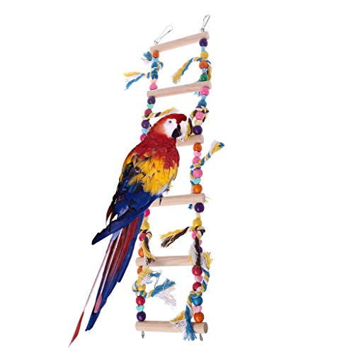 Vivianu - Escalera de madera multicolor para pájaros y loros