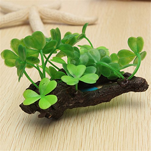 Vi.yo Plantas Artificiales de Lila Plantas de Agua de Hierba para la Planta del Ornamento del Acuario del Tanque de Pescado Plantas plásticas de la Madera a la Deriva Size 10 x 6 x 5cm (Verde 3)
