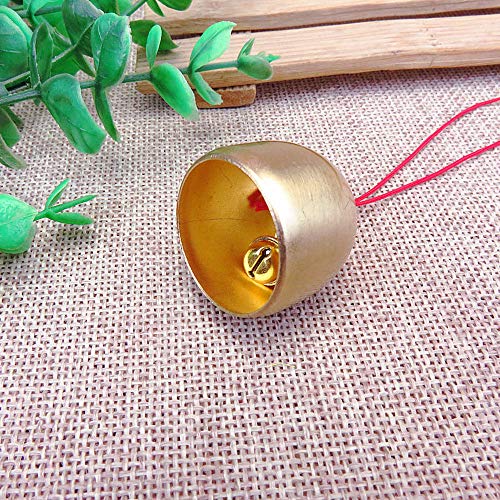 VKTY Campanas pequeñas para manualidades, 6 campanas de latón, para manualidades, campanas doradas, decoración para puerta, campanillas de viento, árbol de Navidad, collar de perro, color rojo