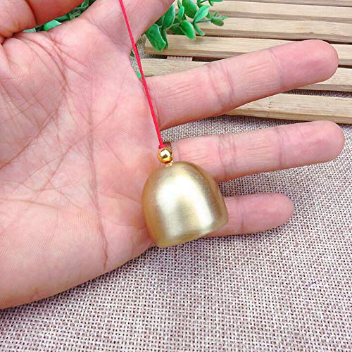 VKTY Campanas pequeñas para manualidades, 6 campanas de latón, para manualidades, campanas doradas, decoración para puerta, campanillas de viento, árbol de Navidad, collar de perro, color rojo