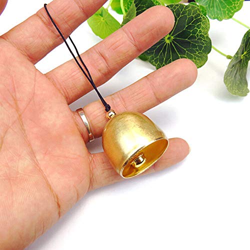VKTY Campanas pequeñas para manualidades, 6 campanas de latón, para manualidades, campanas doradas, decoración para puerta, campanillas de viento, árbol de Navidad, collar de perro, color rojo