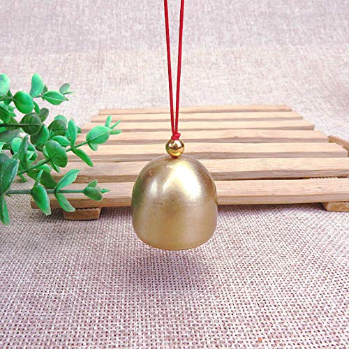 VKTY Campanas pequeñas para manualidades, 6 campanas de latón, para manualidades, campanas doradas, decoración para puerta, campanillas de viento, árbol de Navidad, collar de perro, color rojo