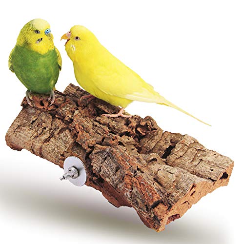 Vogelgaleria Gran percha de corcho para pájaros | Budgie asiento de corcho 20x10 cm como accesorio perfecto en la jaula | Corteza de corcho es un maravilloso juguete para cacatúas y loros