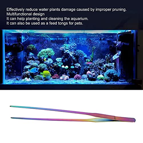 Voluxe Pinzas de acuario, pinzas de cuario plantadas para tanque de pescado pinzas largas para cocina para acuario (clip recto de 27 cm)