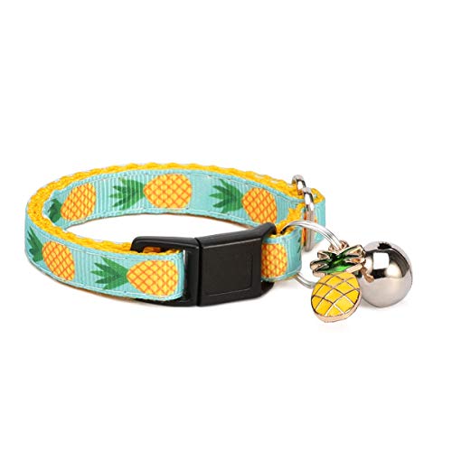 Waaag - Collar para mascotas de piña tropical, collar para gato, collar de seguridad para gato