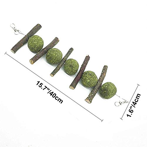 Walant Juguetes para masticar para animales pequeños, madera de manzana, palos, ramas, aperitivos para mascotas, aperitivos para hámsters, bolas molares para conejos, chinchillas y cobayas