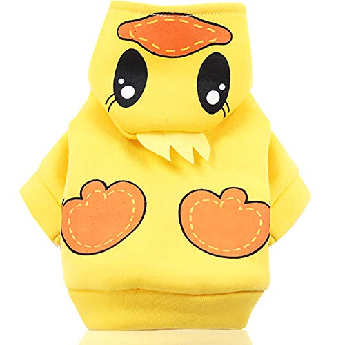 WanBeauty - Disfraz para mascotas, diseño de búho, diseño de búho, con capucha, suave, para perros, gatos, ropa suave, adorable, cálido, abrigo, pato, pato, talla M