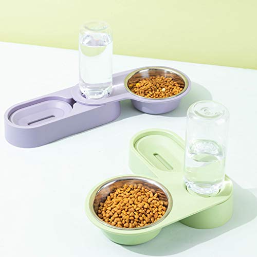 Wanghuaner 2 en 1 dispensador de agua automático sin derrames, comedero para perros y gatos