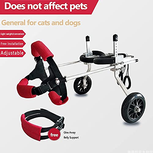 WANGPP Silla De Ruedas para Perros, Carrito Ajustable para Perros/Silla De Ruedas, Rehabilitación De Sillas De Ruedas para Perros Y Gatos para Perros Discapacitados - 2 Ruedas (Size : XS for 3-10kg)
