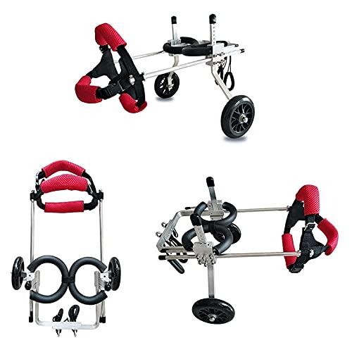 WANGPP Silla De Ruedas para Perros, Carrito Ajustable para Perros/Silla De Ruedas, Rehabilitación De Sillas De Ruedas para Perros Y Gatos para Perros Discapacitados - 2 Ruedas (Size : XS for 3-10kg)