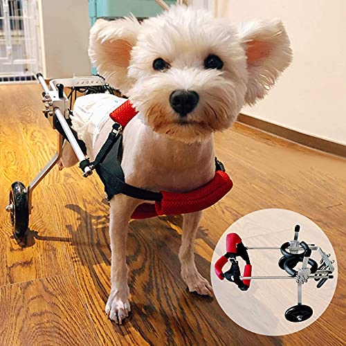 WANGPP Silla De Ruedas para Perros, Carrito Ajustable para Perros/Silla De Ruedas, Rehabilitación De Sillas De Ruedas para Perros Y Gatos para Perros Discapacitados - 2 Ruedas (Size : XS for 3-10kg)