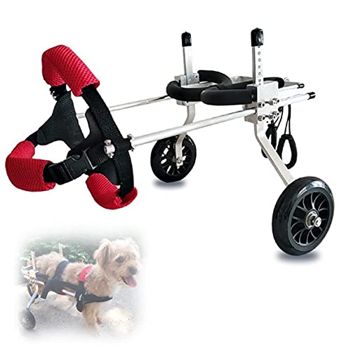 WANGPP Silla De Ruedas para Perros, Carrito Ajustable para Perros/Silla De Ruedas, Rehabilitación De Sillas De Ruedas para Perros Y Gatos para Perros Discapacitados - 2 Ruedas (Size : XS for 3-10kg)