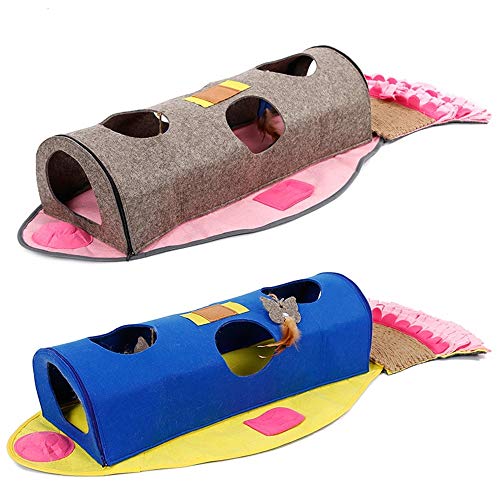 WanuigH Túnel para Gatos Reproducción de múltiples Funciones Creativo del Gato del Gato del Gato de Juguete Túnel Túnel de la litera del Gato Garra Fácil de Jugar (Color : Yellow, Size : One Size)
