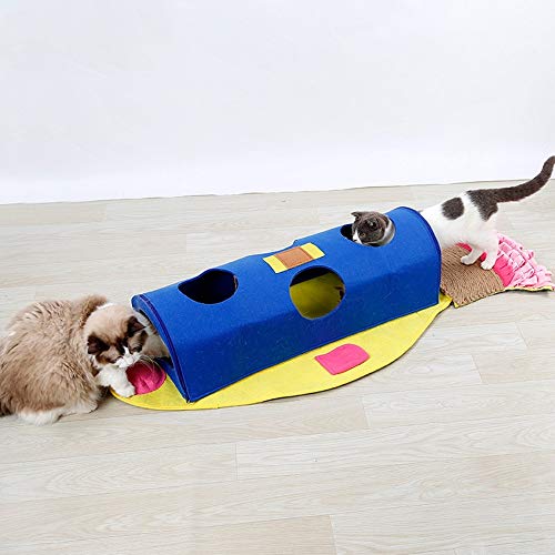 WanuigH Túnel para Gatos Reproducción de múltiples Funciones Creativo del Gato del Gato del Gato de Juguete Túnel Túnel de la litera del Gato Garra Fácil de Jugar (Color : Yellow, Size : One Size)